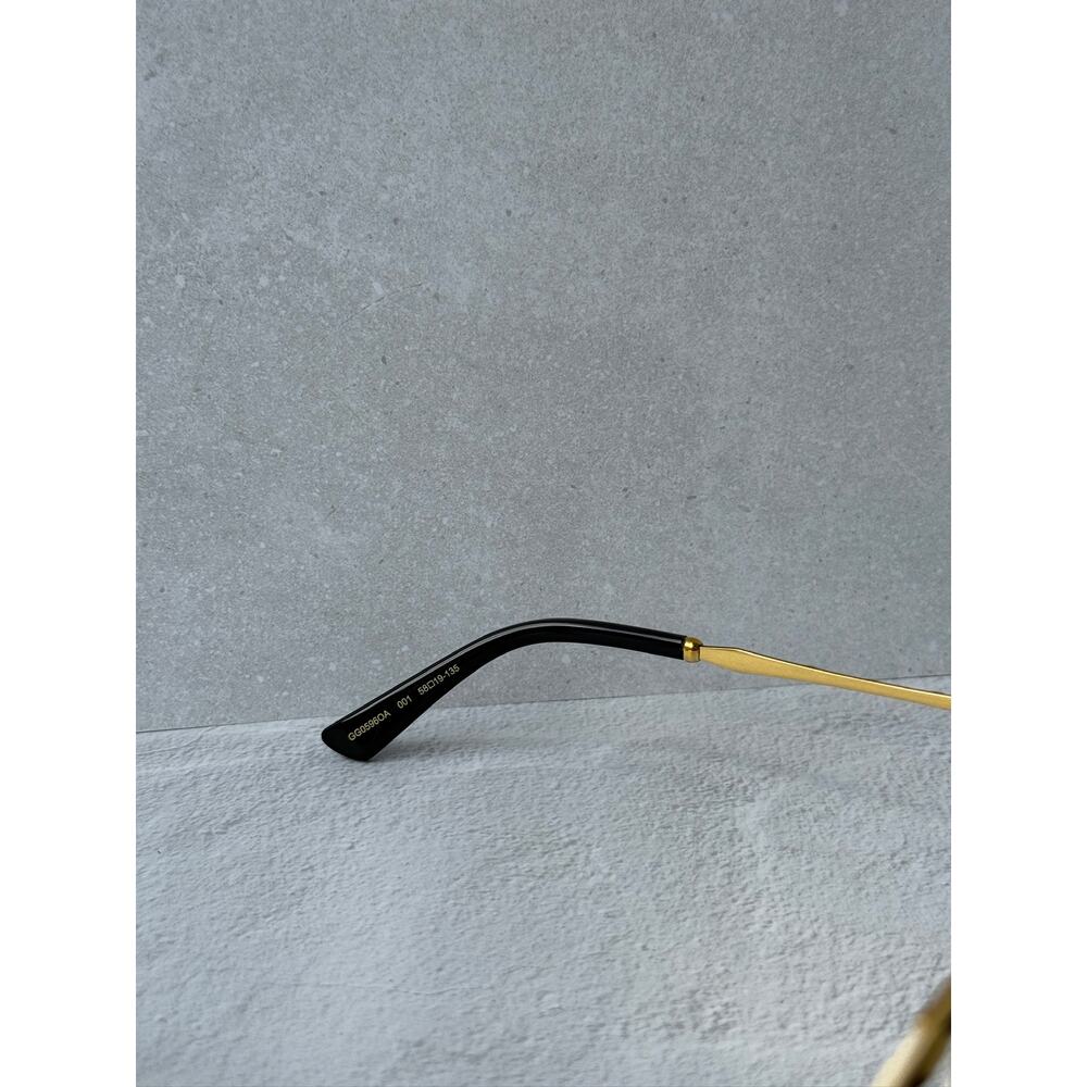 NEW Gucci GG0596OA Gold Black Round Eyeglasses Frames - Picture 8 of 9
